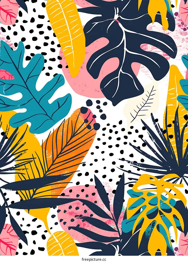 Abstract Tropical Leaves Pattern Design
