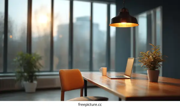 Modern Office Workspace with Natural Light