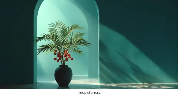 Modern Minimalist Interior Design with Tropical Plant