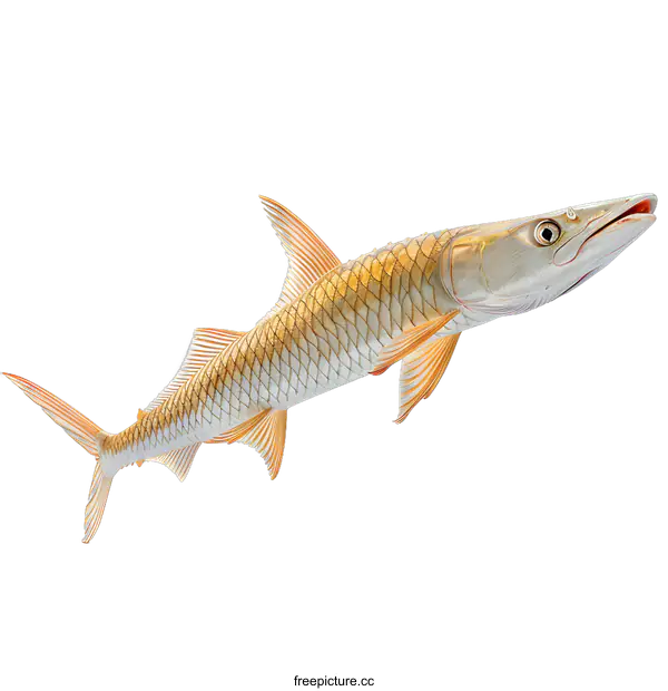 [Transparent Background PNG]A golden fish with a white background