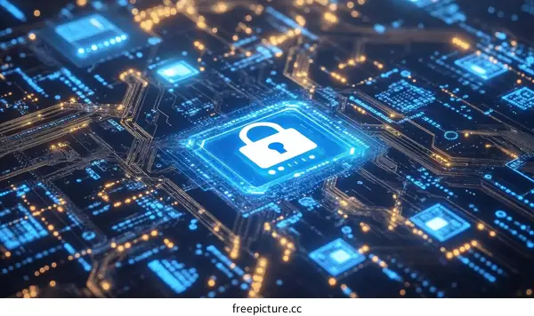 Cybersecurity Circuit Board Illustration