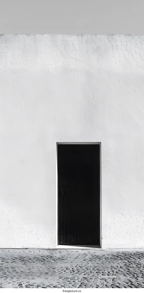 Black Doorway in a White Wall