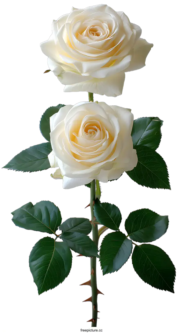 [Transparent Background PNG]Two White Roses on a White Background