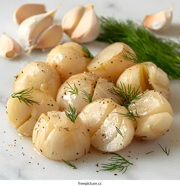 Steamed Onions with Dill and Black Pepper