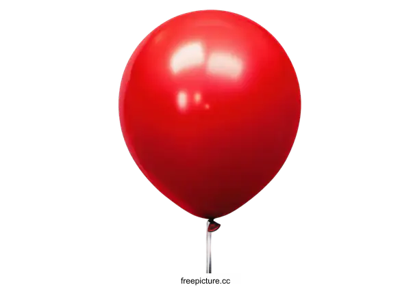 [Transparent Background PNG]Single Red Balloon Isolated on White Background