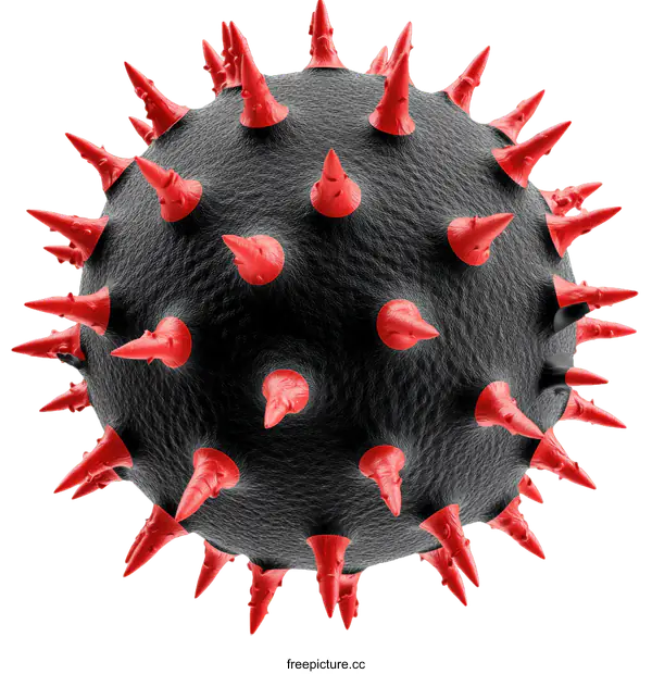 [Transparent Background PNG]3D Illustration of a Virus Particle