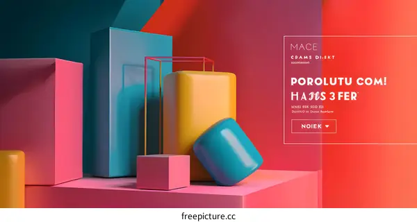 Abstract Geometric Shapes Colorful Background