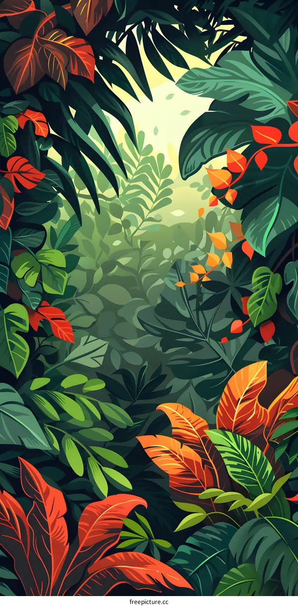 Tropical Leaves Pattern Illustration