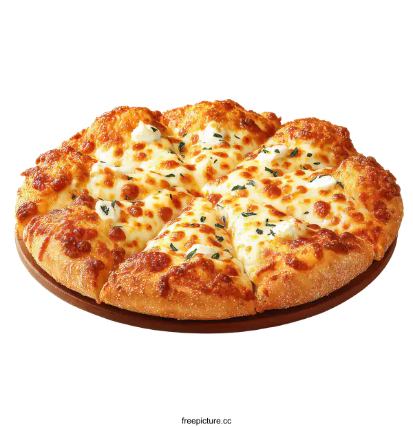 [Transparent Background PNG]Delicious Cheesy Pizza with Creamy Topping
