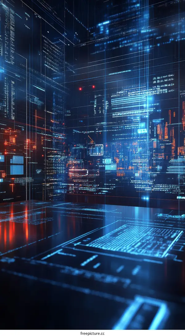 Digital Cityscape Futuristic Illustration