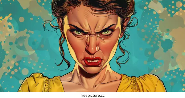 portrait of an angry woman