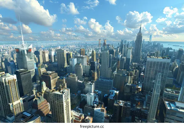 Aerial View of New York City Skyline