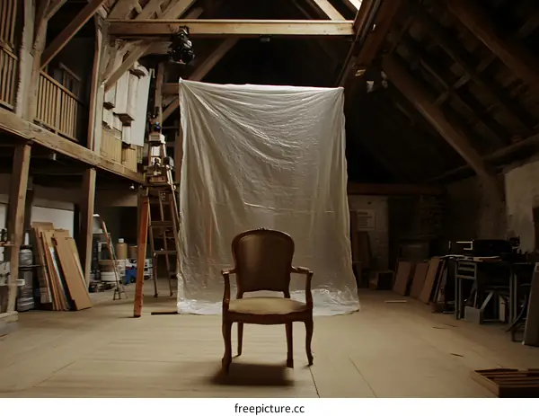 Old Chair in an Abandoned Attic