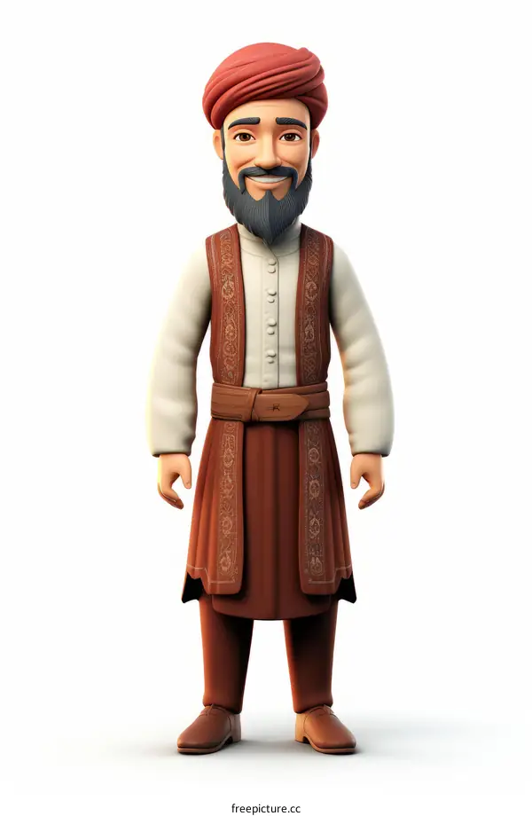 Traditional Arab Man in Middle Eastern Clothing