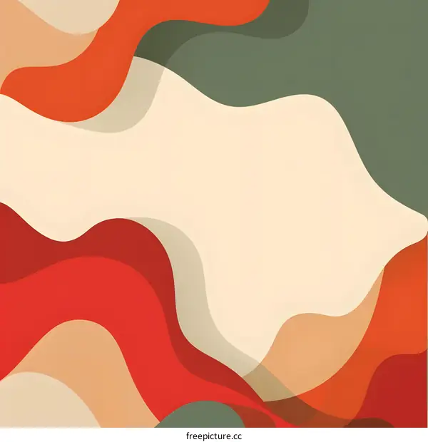 Abstract Background With Colorful Wavy Shapes