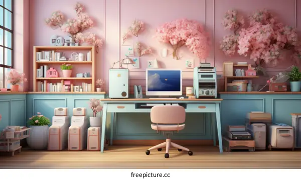 Pastel Home Office