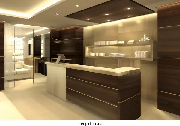 Modern Spa Reception Desk Interior Design