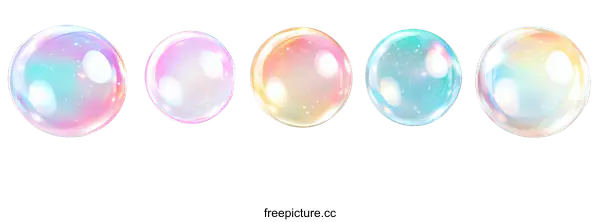 [Transparent Background PNG]Colorful Rainbow Soap Bubbles Illustration