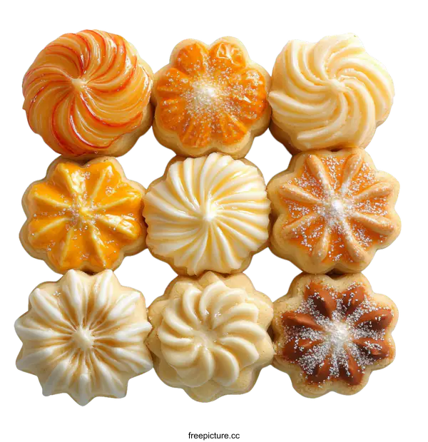 [Transparent Background PNG]Assorted Decorated Cookies Collection