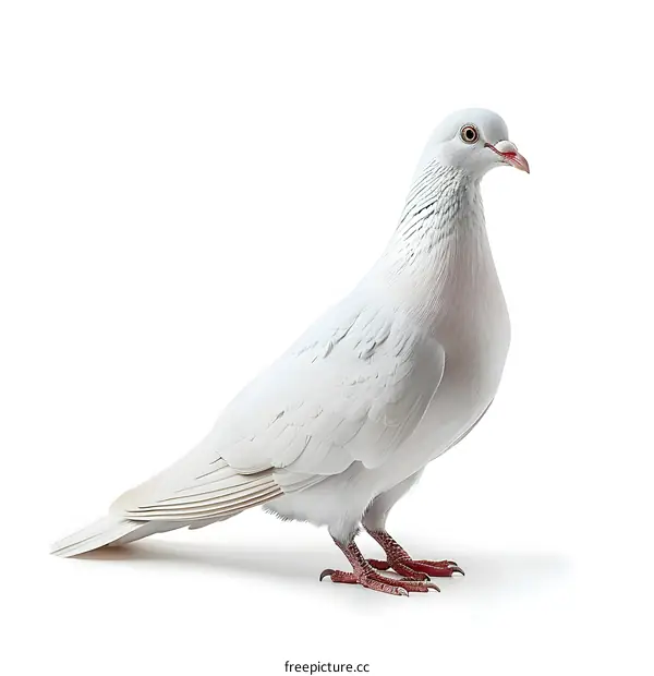 White Dove on White Background
