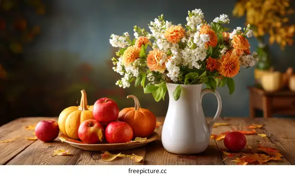 Autumnal Thanksgiving Still Life Arrangement