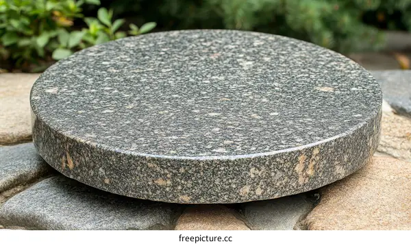 Round Granite Disc Outdoor Decor