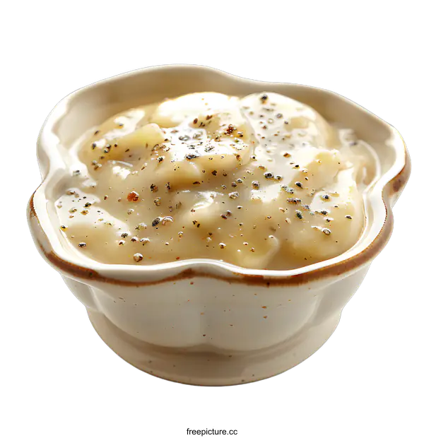 [Transparent Background PNG]Bowl of Potato Soup with Pepper