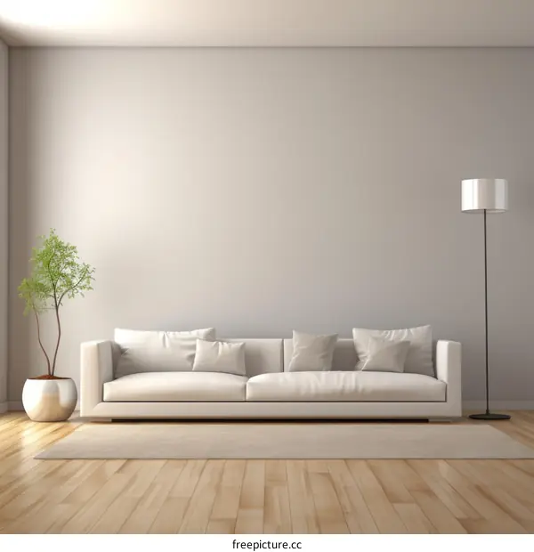 Modern White Sofa Living Room with Scandinavian Style