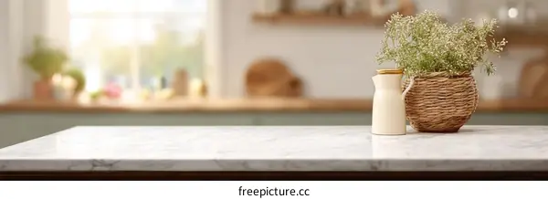 Modern Kitchen Countertop with Decor