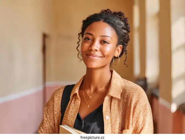 Confident Young Woman with Books
