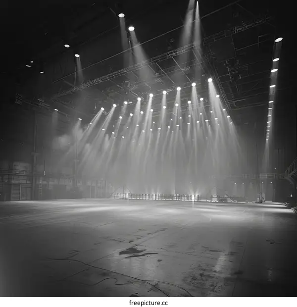 Film Studio with Bright Stage Lights