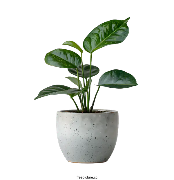 [Transparent Background PNG]A Green Plant in a Pot on a White Background