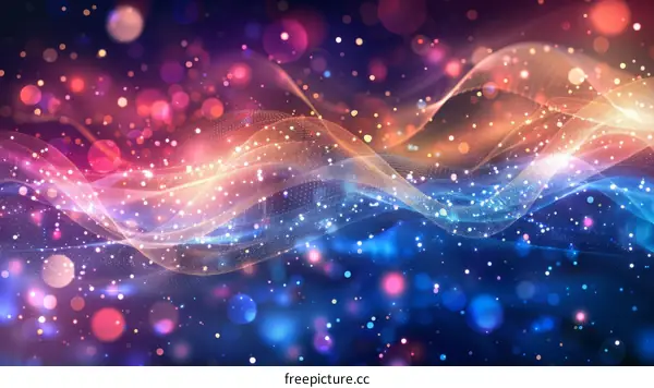 Colorful lights swirling and flowing