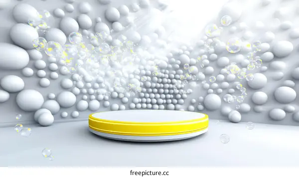 Abstract Modern Product Display Stage with Bubbles