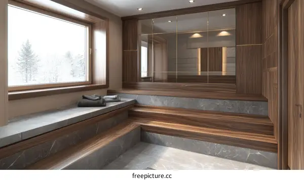 Modern Wooden Sauna Interior Design