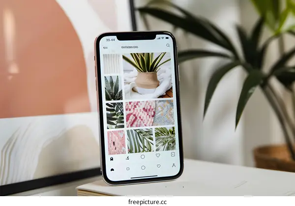Smartphone Display with Social Media App Open