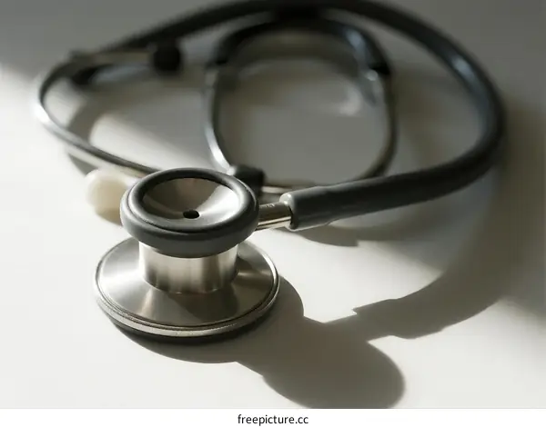 Medical Equipment Stethoscope on White Surface