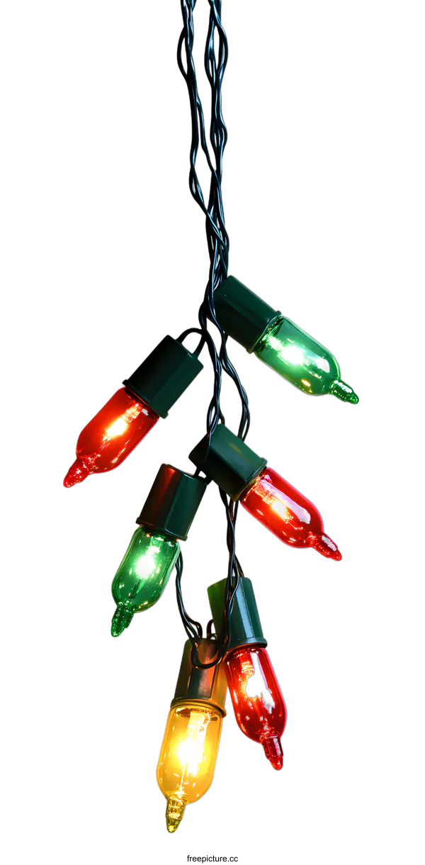 [Transparent Background PNG]Multi Colored Christmas Lights On White Background