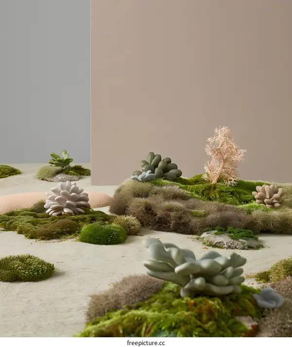 Succulent Plants in a Minimalist Landscape