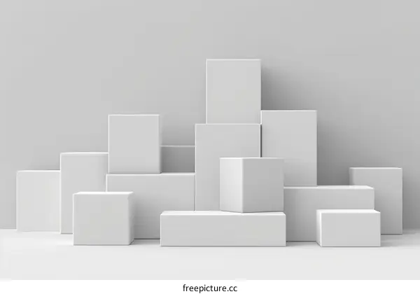 White boxes on a white background