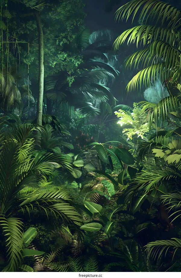  Lush Green Tropical Rainforest with Fog