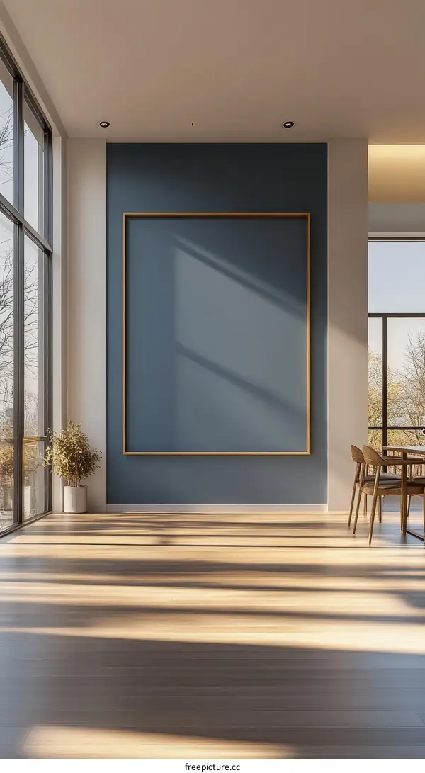 Modern Interior Design with Empty Picture Frame