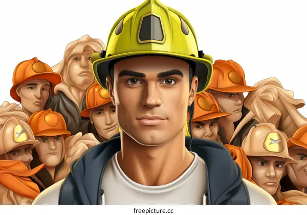 Firefighters in protective gear