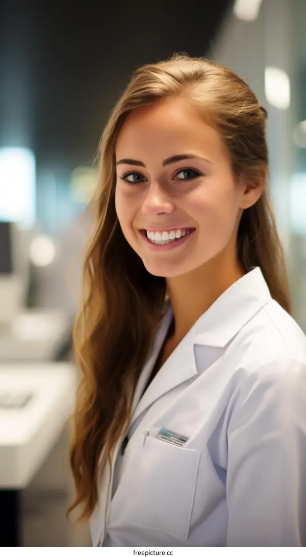 portrait of a young female doctor smiling