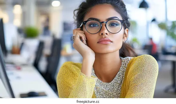 Confident Woman in Office Setting