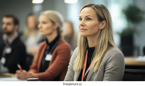 Business Conference Attendees Focused on Speaker