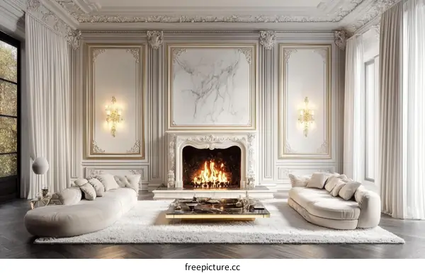 Luxury Interior Design Living Room Illustration
