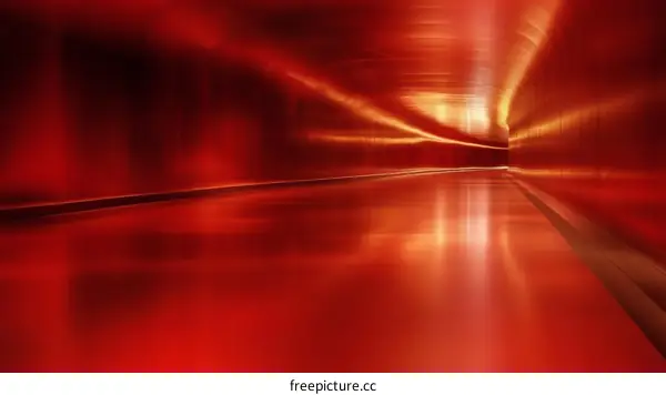 Abstract Red Tunnel Corridor