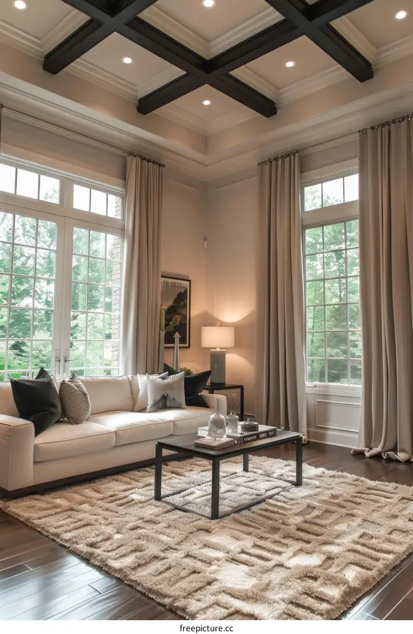 Modern Living Room Interior with Natural Light and Comfortable Furnishings