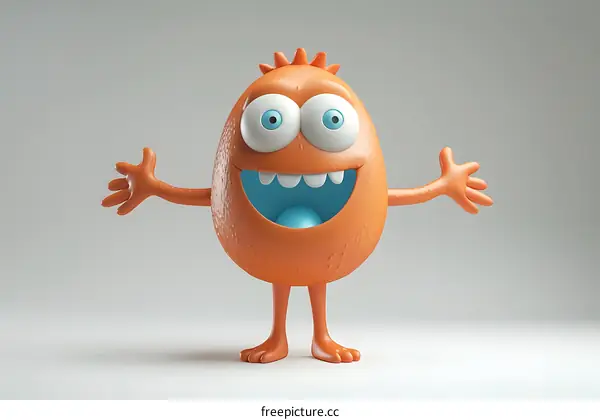 3d illustration of an orange cartoon character